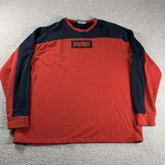Puma Graphic Print Sweatshirt Red Black Men’s Size XL - Picture 1 of 7